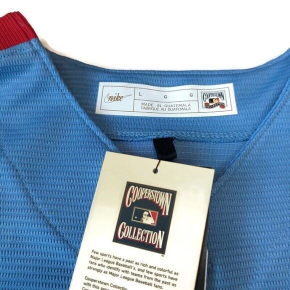 Nike Montreal Expos Full Button Jersey Mens Size L Cooperstown Collection Blue - Picture 2 of 10